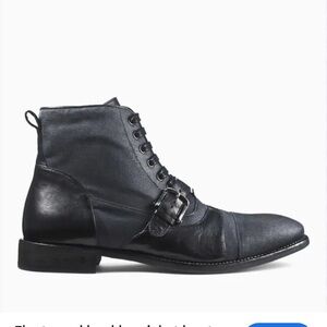 John Varvatos Fleetwood Cricket Boot In Lead Cavas Leather Grey